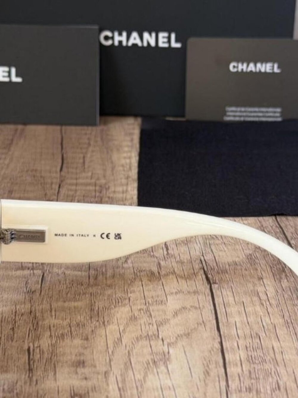 Chanel Black & White Cat Eye Sunglasses - Picture 7 of 7